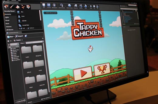 Epic Games Unreal Engine 4'te Flappy Bird Klonu Yapmış
