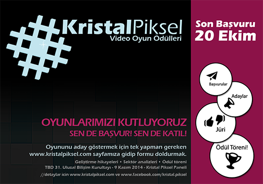 Kristal Piksel Video Oyun Ödülleri Başvuruları Açıldı