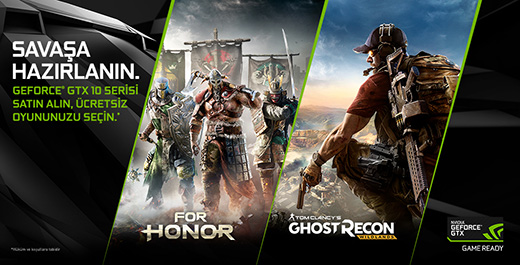 Nvidia Ekran Kartı Alana For Honor veya Ghost Recon: Wildlands Hediye