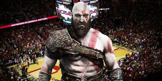 Sony'den Gövde Gösterisi - NBA Maçında Sahaya God of War Reklamı Yansıttılar!